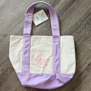 Trader Joe's Mini Pastel Canvas Tote Bag